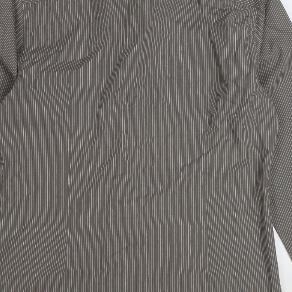 Mens UK Size M River Island Grey  Button-Up Long Sleeve Casual Shirt
