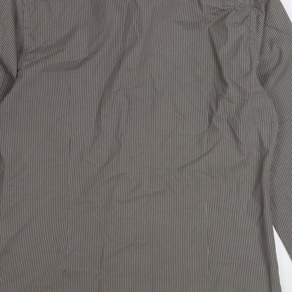 Mens UK Size M River Island Grey  Button-Up Long Sleeve Casual Shirt