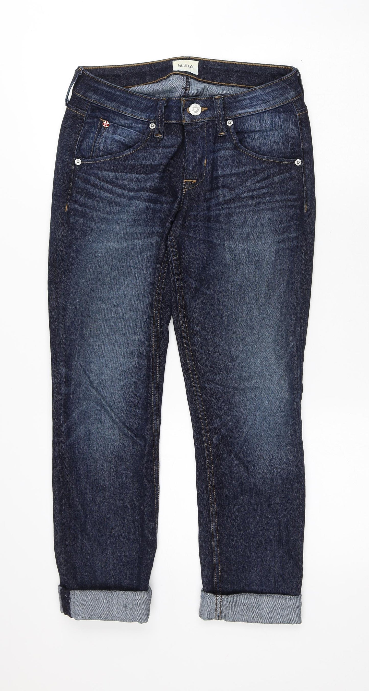 Hudson Mens Blue Cotton Straight Jeans Size 26 in L26 in Regular Button