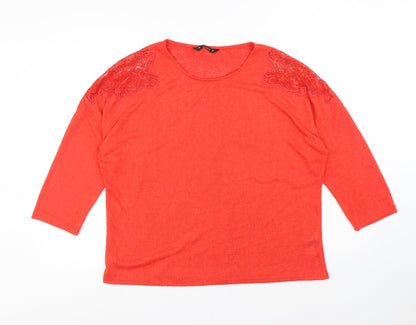 Womens UK Size L Dunnes Stores Red Pullover Jumper