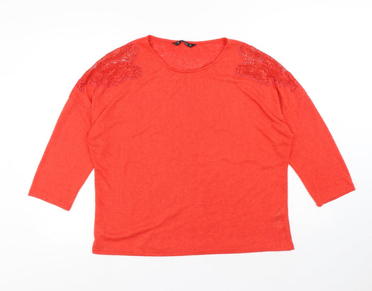Womens UK Size L Dunnes Stores Red Pullover Jumper