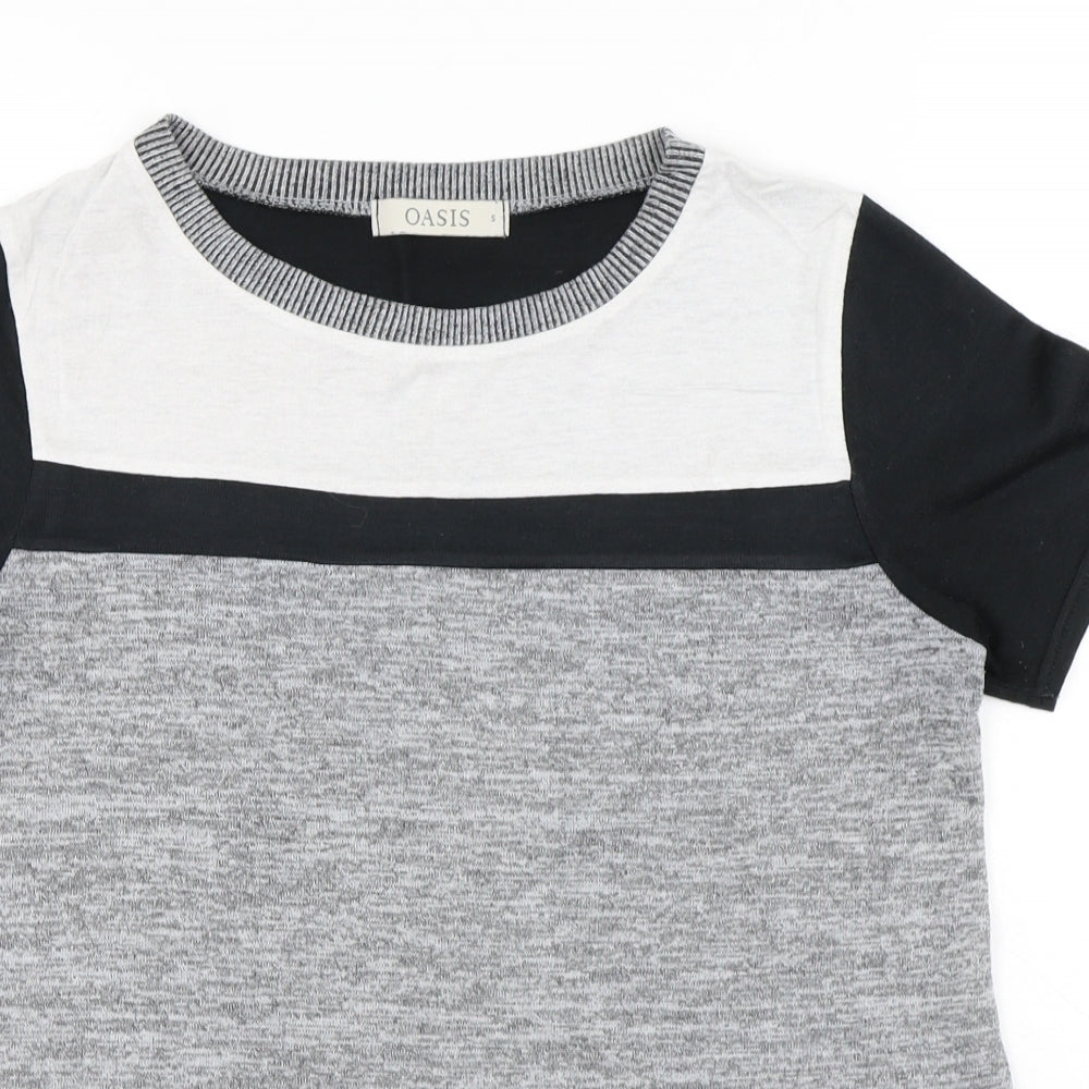 Womens UK Size S Oasis Black Jersey T-Shirt