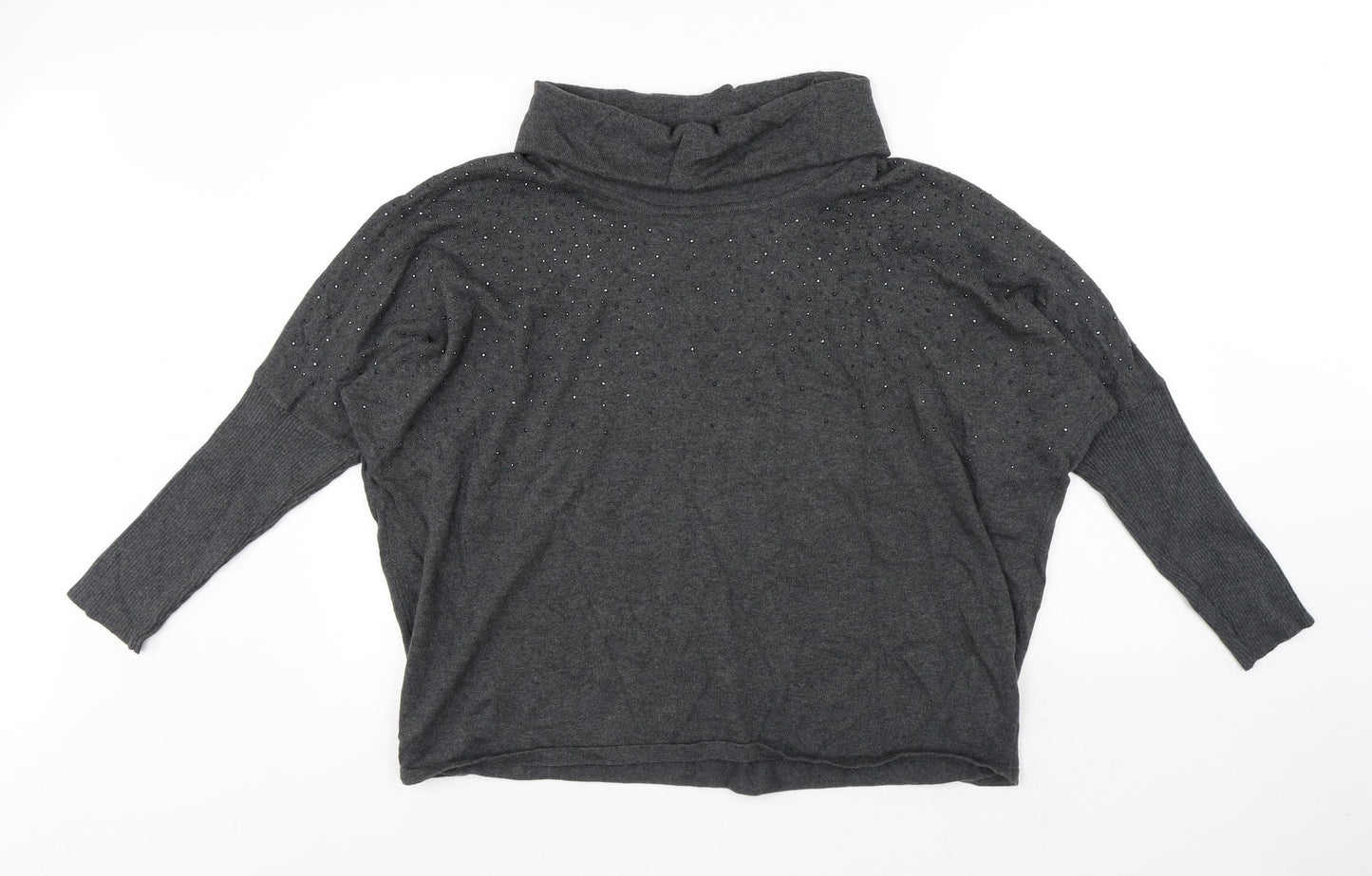 Womens UK Size 14 MARBLE Grey Pullover Jumper