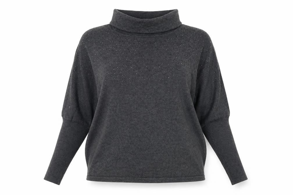Womens UK Size 14 MARBLE Grey Pullover Jumper