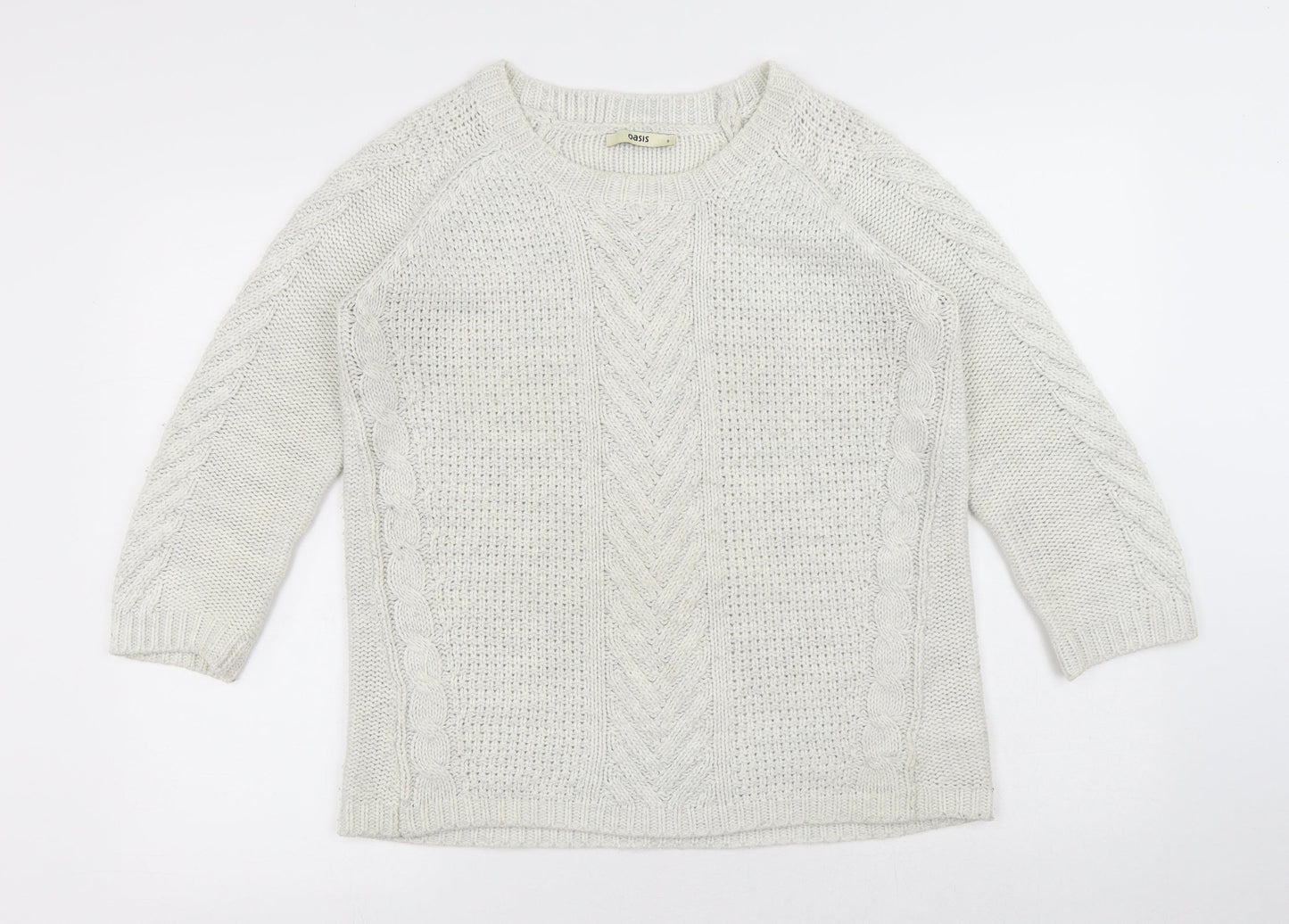 Womens UK Size S Oasis White Pullover Jumper