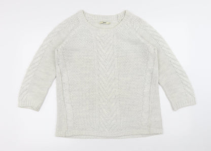 Womens UK Size S Oasis White Pullover Jumper