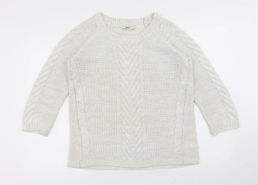 Womens UK Size S Oasis White Pullover Jumper