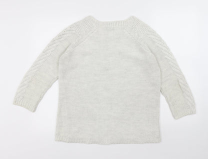 Womens UK Size S Oasis White Pullover Jumper