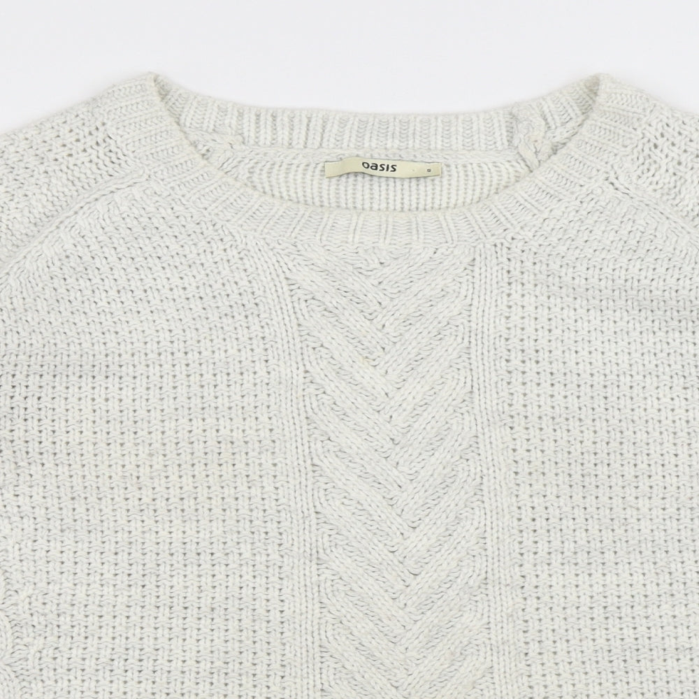 Womens UK Size S Oasis White Pullover Jumper