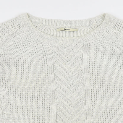 Womens UK Size S Oasis White Pullover Jumper