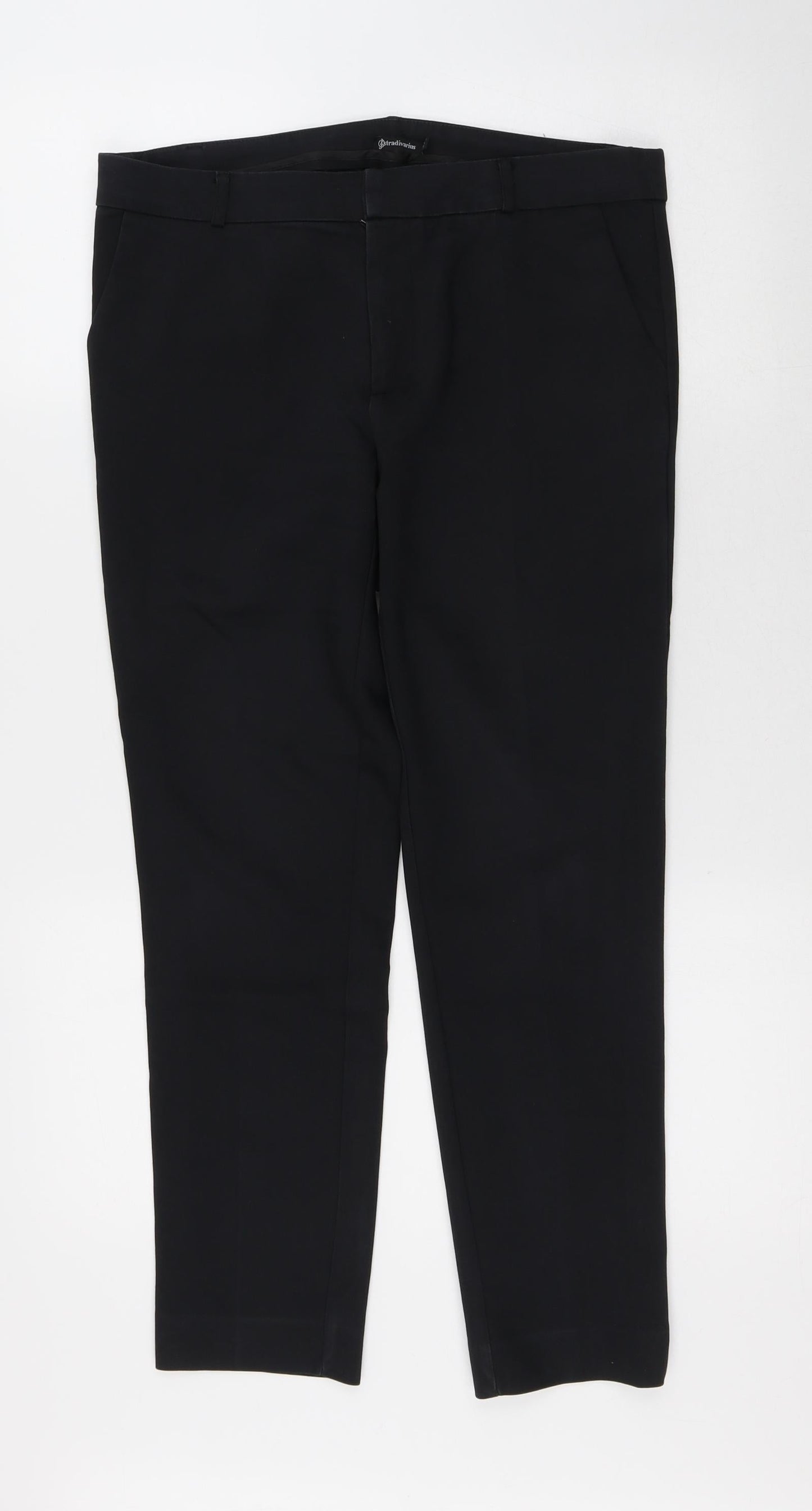 Womens UK Size 8 Stradivarius Regular Fit  Black Trousers
