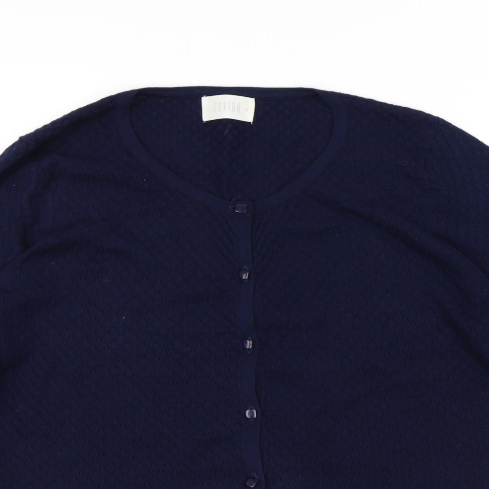 Womens UK Size S Savida Blue Cardigan Jumper