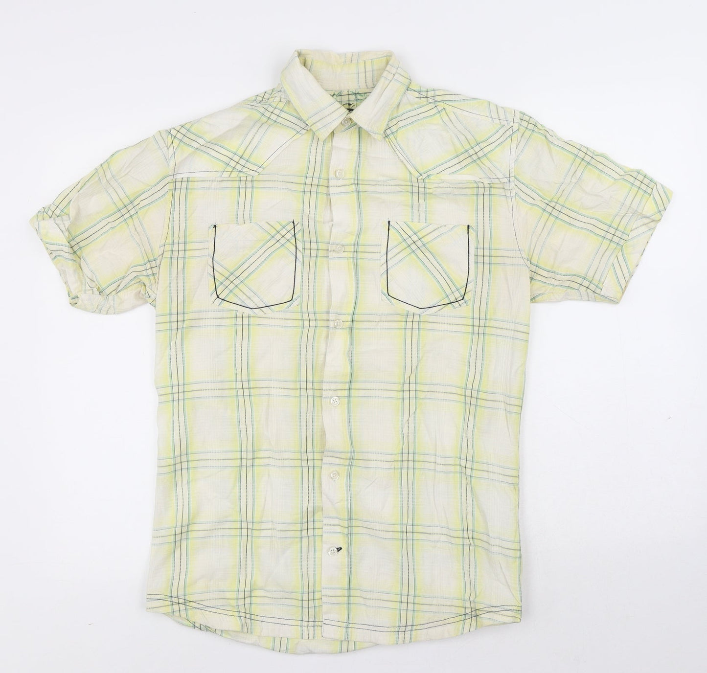 Mens UK Size S Cedar Wood State Multicoloured  Button-Up Short Sleeve Casual Shi