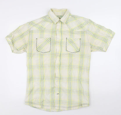 Mens UK Size S Cedar Wood State Multicoloured  Button-Up Short Sleeve Casual Shi