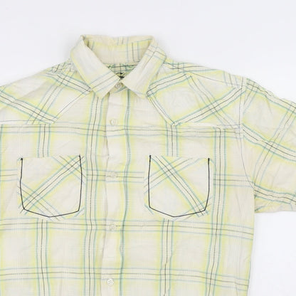 Mens UK Size S Cedar Wood State Multicoloured  Button-Up Short Sleeve Casual Shi