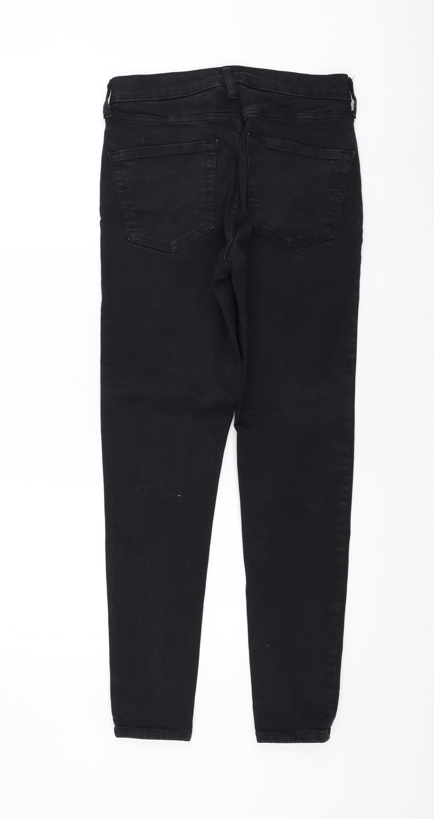 Topshop Womens Black Cotton Skinny Jeans Size 28 in L32 in Regular Zip