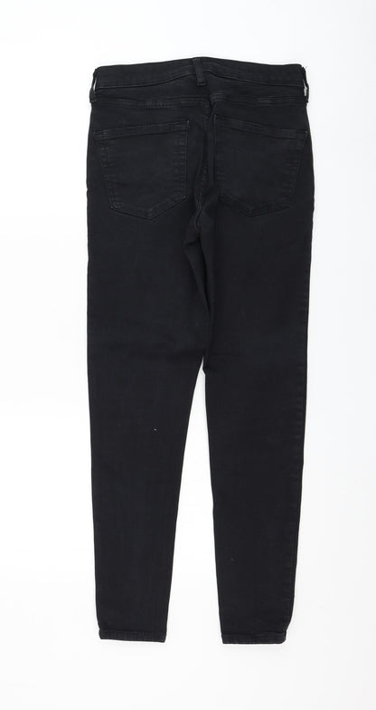 Topshop Womens Black Cotton Skinny Jeans Size 28 in L32 in Regular Zip
