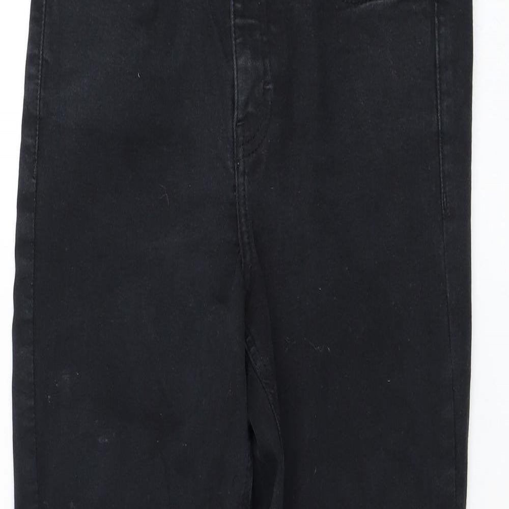 Topshop Womens Black Cotton Skinny Jeans Size 28 in L30 in Regular Zip