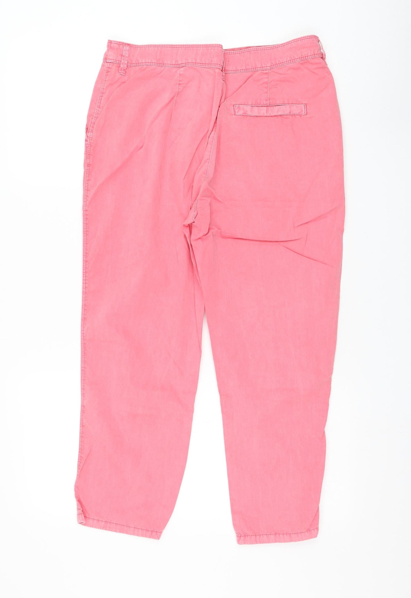 F&F Womens Pink Polyester Chino Trousers Size 10 L23 in Regular Zip