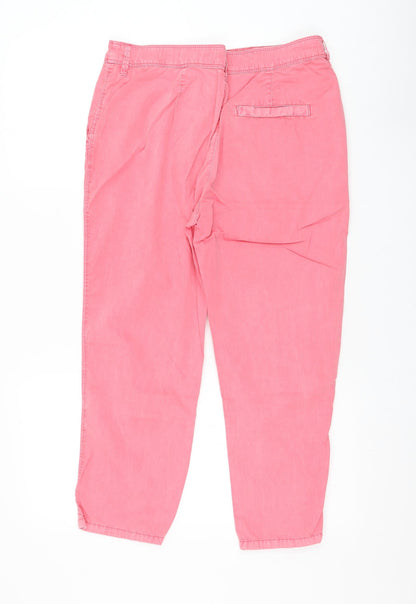 F&F Womens Pink Polyester Chino Trousers Size 10 L23 in Regular Zip