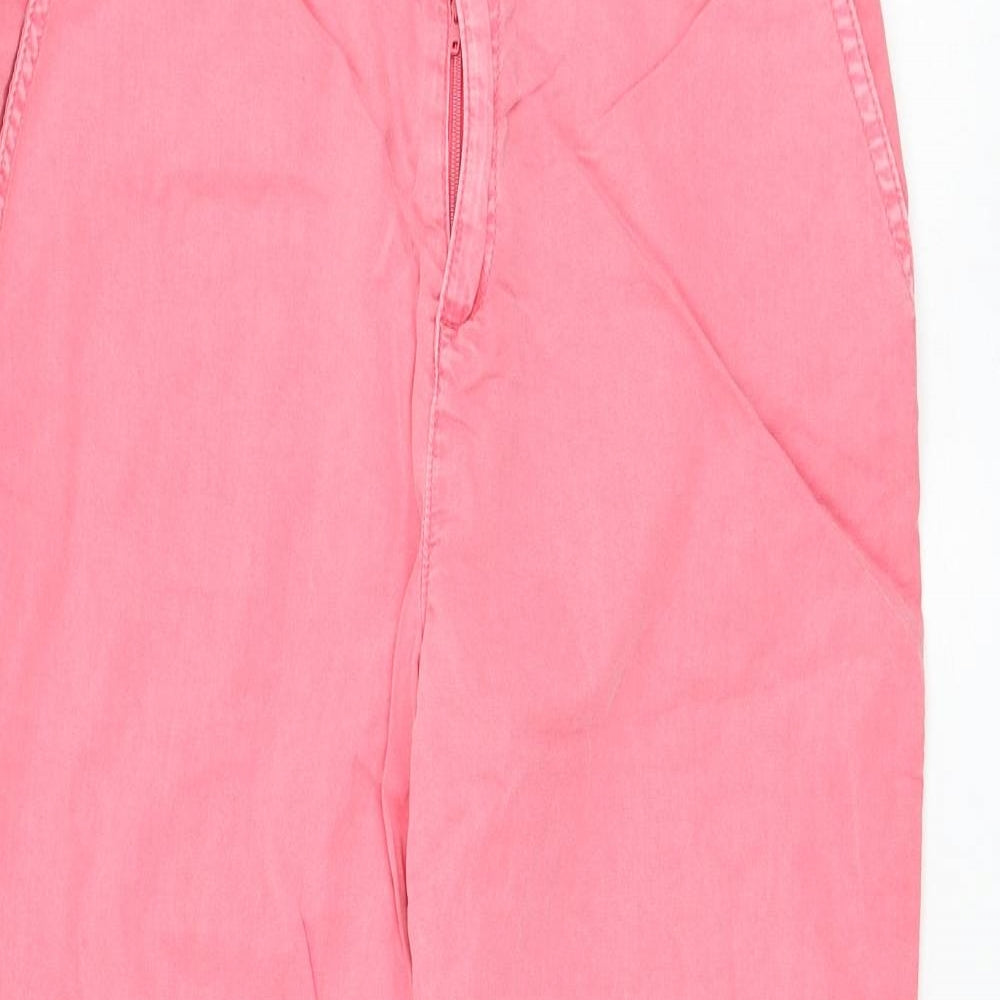 F&F Womens Pink Polyester Chino Trousers Size 10 L23 in Regular Zip