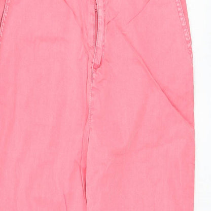 F&F Womens Pink Polyester Chino Trousers Size 10 L23 in Regular Zip