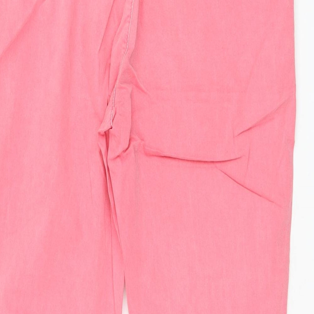 F&F Womens Pink Polyester Chino Trousers Size 10 L23 in Regular Zip