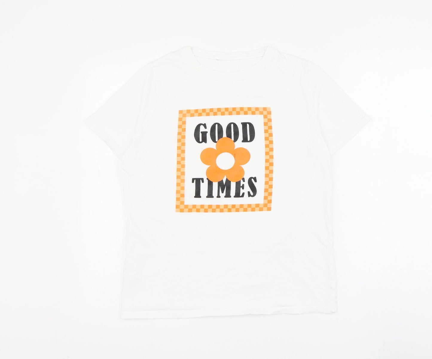 Womens UK Size S Preworn White Basic T-Shirt