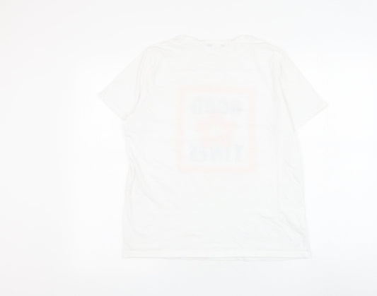 Womens UK Size S Preworn White Basic T-Shirt