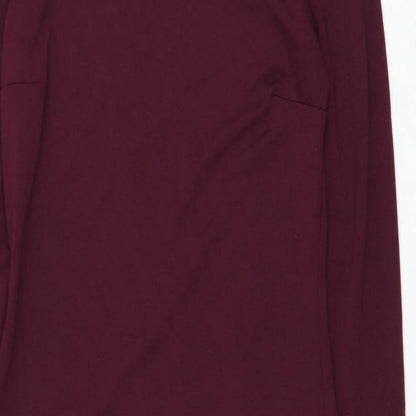 H&M Womens Purple Polyester Pencil Dress Size S Round Neck Pullover