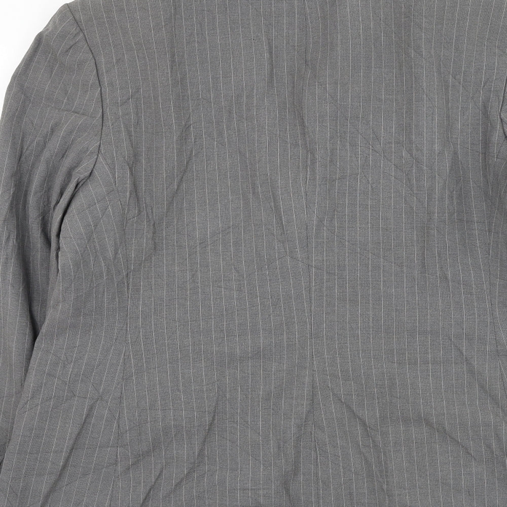 Autonomy Womens Grey Striped Jacket Blazer Size 16 Button