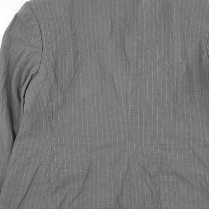 Autonomy Womens Grey Striped Jacket Blazer Size 16 Button