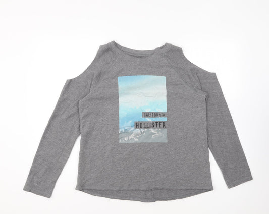Womens UK Size M Hollister Grey Pullover Jumper