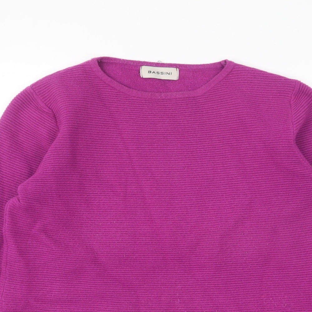 Womens UK Size M BASSINI Purple Pullover Jumper