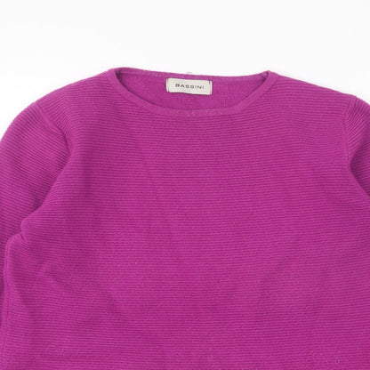 Womens UK Size M BASSINI Purple Pullover Jumper