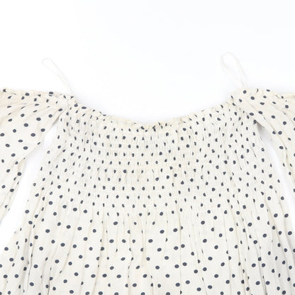 Womens UK Size S Zara Beige Basic Blouse