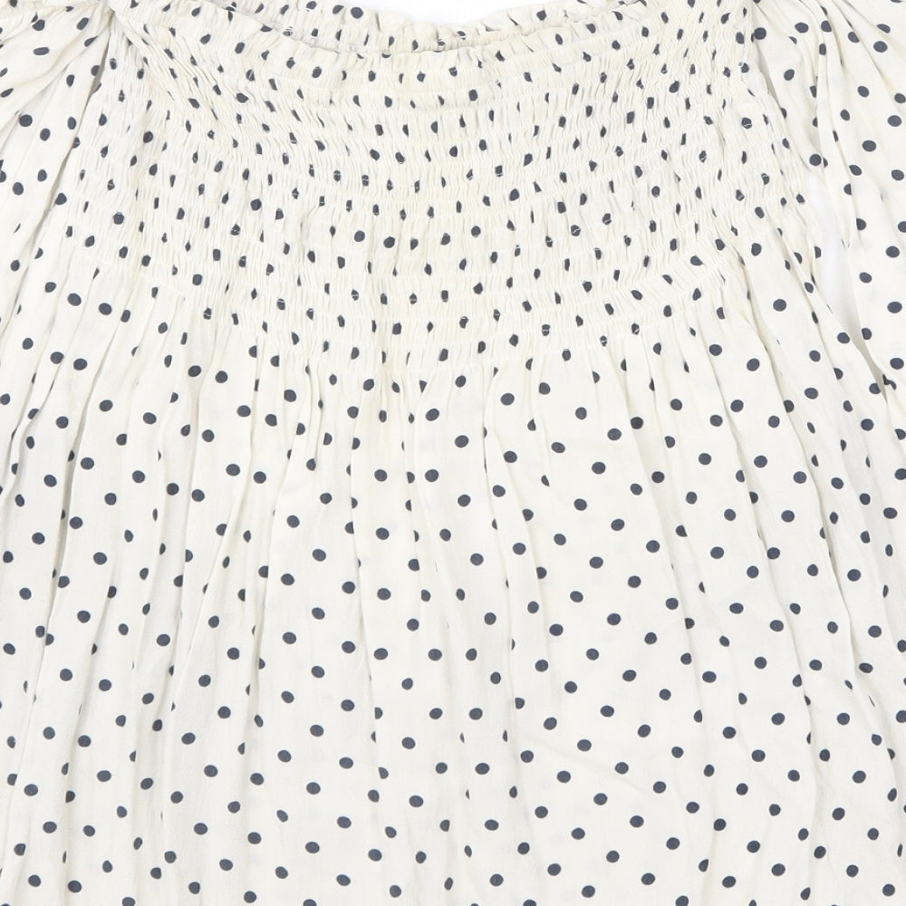 Womens UK Size S Zara Beige Basic Blouse