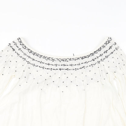 Womens UK Size XS Zara Ivory Basic Blouse