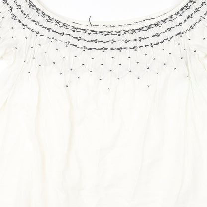 Womens UK Size XS Zara Ivory Basic Blouse