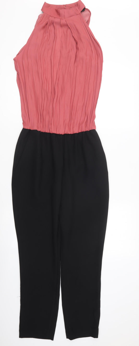 Zara Womens Black Cotton Jumpsuit One-Piece Size S Button