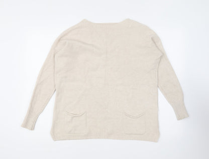 Womens UK Size 14 Preworn Beige Pullover Jumper