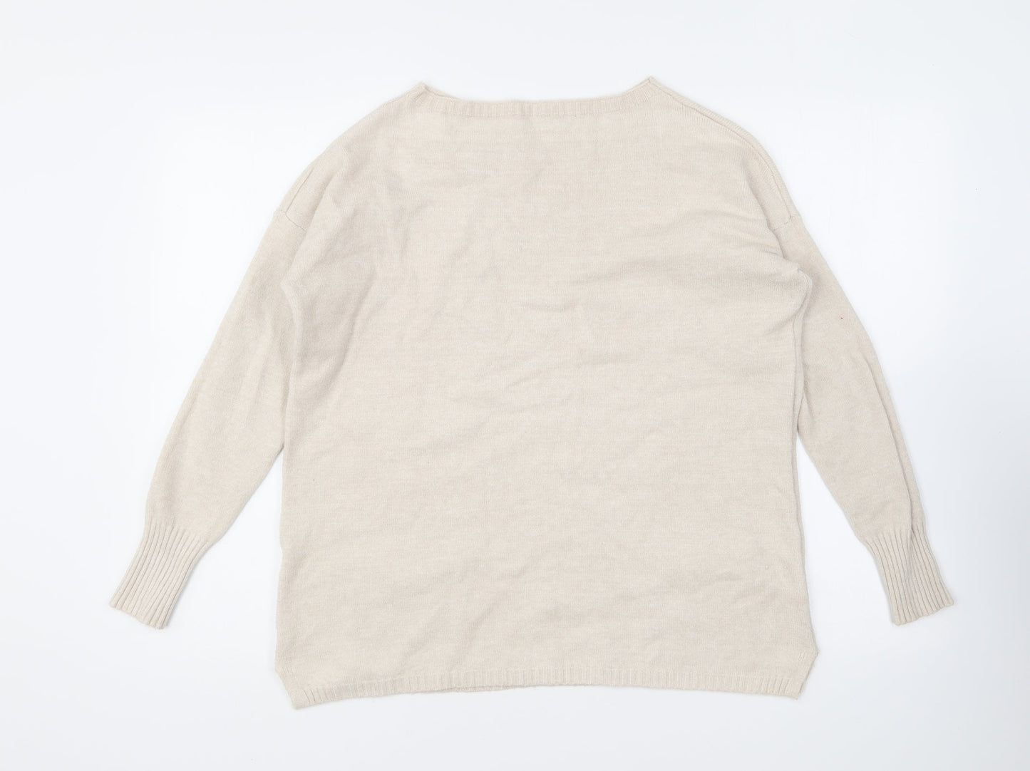 Womens UK Size 14 Preworn Beige Pullover Jumper