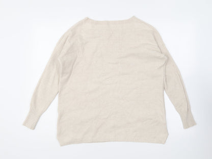 Womens UK Size 14 Preworn Beige Pullover Jumper
