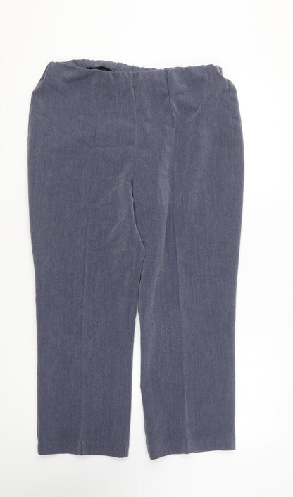 Bonmarché Womens Blue Polyester Trousers Size 12 L27 in Regular