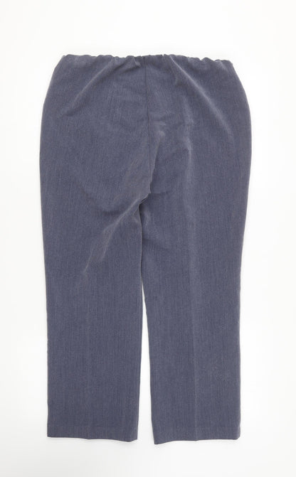Bonmarché Womens Blue Polyester Trousers Size 12 L27 in Regular