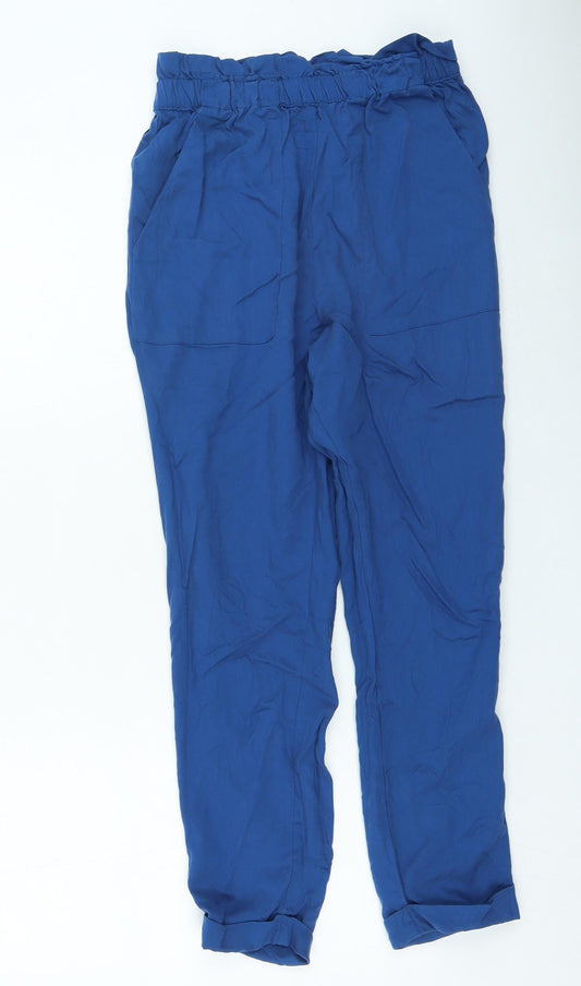 Womens UK Size 4 H&M Regular Fit  Blue Trousers