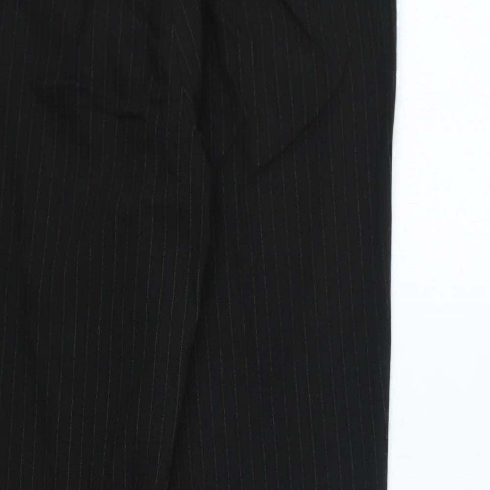 Antoni & Alison Womens Black Striped Cotton Trousers Size 34 in L27 in Regular Zip