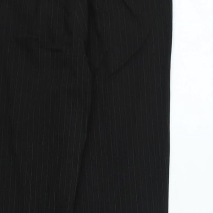 Antoni & Alison Womens Black Striped Cotton Trousers Size 34 in L27 in Regular Zip