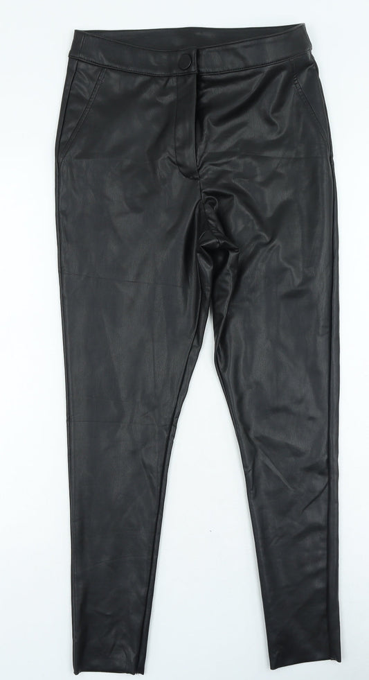 F&F Womens Black Polyester Jegging Jeans Size 10 L25 in Regular Zip