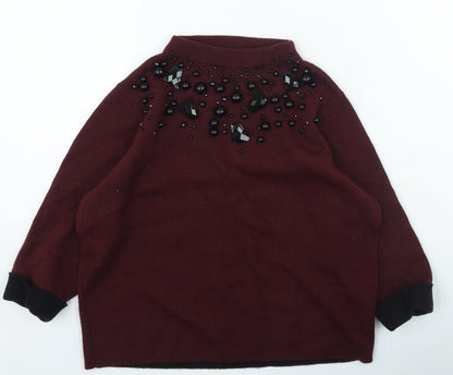 Autograph Womens Purple High Neck Acrylic Pullover Jumper Size 8